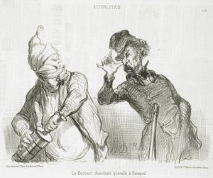 Tohtori haastaa riitaa Ratapoilin kanssa tekijältä Honoré Daumier