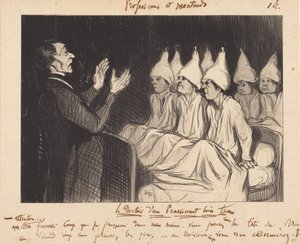 Hyvin hoidetun sisäoppilaitoksen makuusali tekijältä Honoré Daumier