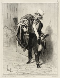 Vanhojen vaatteiden kauppias tekijältä Honoré Daumier