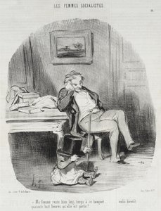 Vaimoni viipyy melko pitkään näissä pidoissa... tekijältä Honoré Daumier