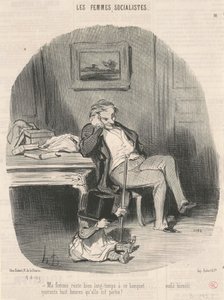 Vaimoni viipyy pitkään tässä juhlassa... tekijältä Honoré Daumier
