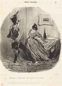 Onneton! Aiotko siis tappaa lastesi isän? tekijältä Honoré Daumier