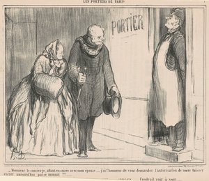 Herra concierge, menossa illalla tekijältä Honoré Daumier