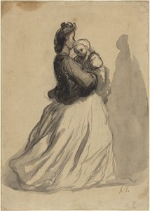 Äiti ja vauva tekijältä Honoré Daumier