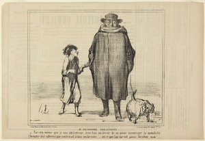 Herra Prudhomme, hyväntekijä, numero 291 Le Charivarin sarjasta "Actualités" tekijältä Honoré Daumier