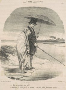 Emmekö siis lähdekään! - Hortense, luulen, että ne kohta nappaavat ... Vain vielä pieni puoli tuntia! tekijältä Honoré Daumier