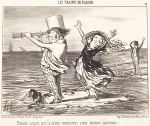 Vuoroveden yllättämät pariisilaiset... tekijältä Honoré Daumier