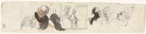 Luonnokset erilaisista hahmoista (käänteinen) tekijältä Honoré Daumier