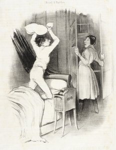 Théâtre du Vaudeville - Keskiyön jälkeen tekijältä Honoré Daumier