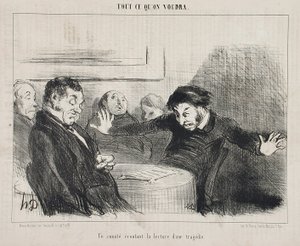 Komitea kuuntelee tragedian lukemista tekijältä Honoré Daumier