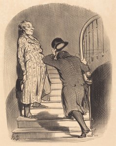 Vuokralainen, joka maksaa vuokransa täsmällisesti tekijältä Honoré Daumier