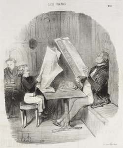 Lapsi, joka huvittelee vähällä. Le Constitutionnel riittää hänelle koko illaksi tekijältä Honoré Daumier