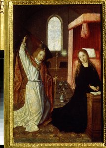 ""The Annunciation"" Hoogstraetenin mestarin maalaus (toimii vuosina 1490-1530) 1500-luvun alku Pushkin-museo, Moskova tekijältä Hoogstraeten Master