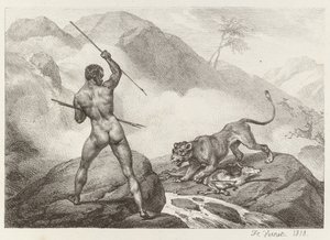 Afrikkalainen metsästäjä tekijältä Emile Jean Horace Vernet