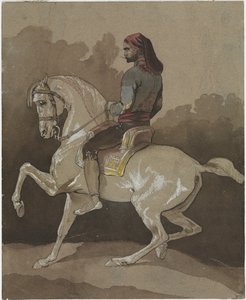 Arab hevosen selässä tekijältä Emile Jean Horace Vernet