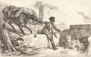 Tykismies sytyttää miinan tekijältä Emile Jean Horace Vernet