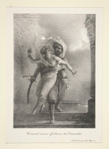 Conrad pelastaa Gulnaren l tekijältä Emile Jean Horace Vernet