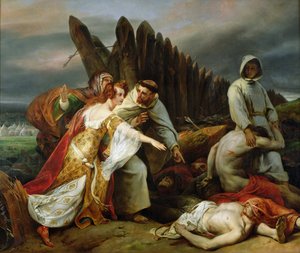 Edith Löytää Haroldin ruumiin, 1828. tekijältä Emile Jean Horace Vernet