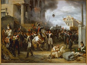 La barriere de Clichy - Pariisin puolustaminen Porte de Clichyn portilla Britannian, Venäjän, Preussin ja Venäjän liittoutuneiden armeijoita vastaan ... tekijältä Horace Vernet