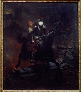 Leonoren balladi Kuva Gottfried Burgerin runosta ”” Leonore” (1747-1794), Kuolema hevosen selässä vie Leonoren. Emile Jean Horace Vernet