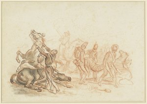 Sotakohtaus Espanjassa: loukkaantunut hevonen tapettiin pistoolin laukauksella tekijältä Emile Jean Horace Vernet