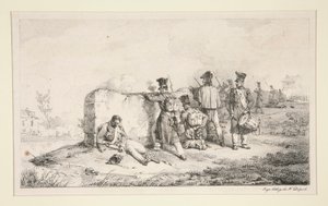 Sotilaita yhteenotoissa tekijältä Emile Jean Horace Vernet