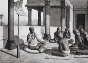 Sankaracharya puhuu yhdestä Jumalasta, 815 jKr. (litografia) tekijältä Horace van Ruith