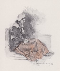 Kuvitus Evangelinelle, Tarina Arcadiesta, kirjoittanut Henry Wadsworth Longfellow (litho)