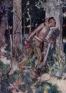 Kuvitus Henry Wadsworth Longfellowin The Courtship of Miles Standishin teokseen (värilitho)