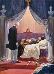 Wellingtonin herttua vierailee Napoleonin hahmossa (värilitho) tekijältä Howard Davie
