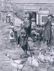 Quaker Exhorter Uudessa Englannissa, kuvitus Thomas Wentworth Higginsonin teoksesta The Second Generation of Englishmen in America, pub. Harper