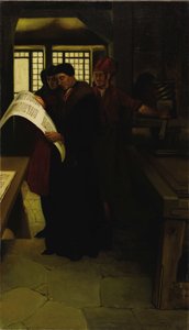 Gutenberg lehdistössä, 1902. tekijältä Howard Pyle