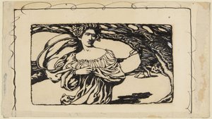 Nainen ja puu (Horatiuksen kuvitus) tekijältä Howard Pyle