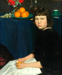 Julie appelsiinien kanssa (öljy kankaalle)