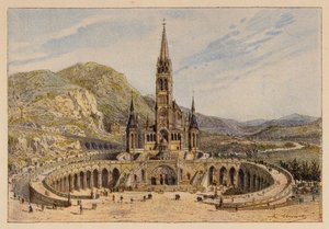 Notre-Dame De Lourdes (värilitografia) tekijältä Hubert Clerget