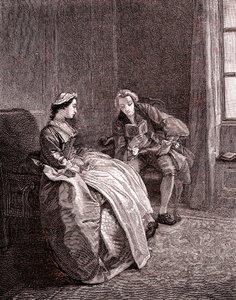 Herrasmies lukee 1700-luvulla tekijältä Hubert Francois Gravelot