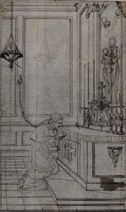 Tutkimus vinjettiä varten Abbé Dinouartin teoksessa "Vie du Venerable don Juan de Palafox", s. 256. tekijältä Hubert Francois Gravelot