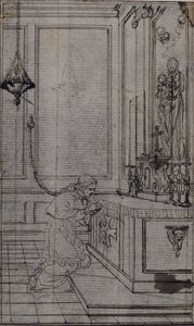 Tutkimus vinjettiä varten Abbé Dinouartin teoksessa "Vie du Venerable don Juan de Palafox", s. 256. tekijältä Hubert Francois Gravelot