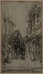 Tutkimus kuvitusta varten Tacituksen kirjassa "Tiberius, tai Kuusi ensimmäistä vuosikerran kirjaa", kirja III, 2. osa, 1. tutkimus. tekijältä Hubert Francois Gravelot