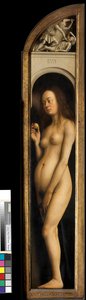 Eve, yksityiskohta Gentin alttaritaulun vasemmasta siivestä tekijältä Hubert & Jan van (1390 1441) Eyck