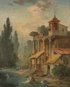 Caprice with a Hermitage, 1796 tekijältä Hubert Robert