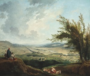 Laaja maisema Pariisin lähellä tekijältä Hubert Robert