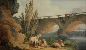 Silta kaskadin yli. tekijältä Hubert Robert
