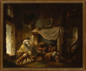 Talonpoikaiskeittiö raunioissa (Italialainen keittiö) tekijältä Hubert Robert