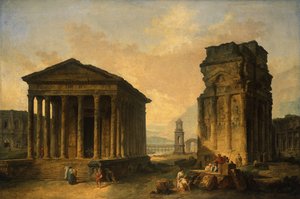 Nîmesin, Orangen ja Saint-Rémy-de-Provencen rauniot tekijältä Hubert Robert