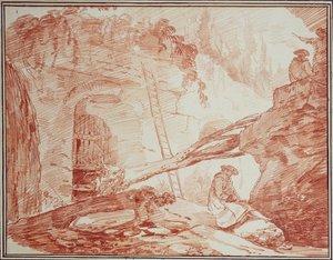 Piirtäjä Palatiumin raunioilla tekijältä Hubert Robert