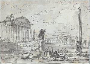 Fantasia muinaisessa Campidogliossa tekijältä Hubert Robert