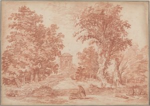 Italialainen puisto ja tempietto tekijältä Hubert Robert