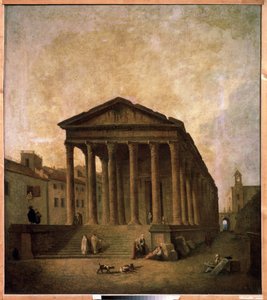Aukion talo, Nimes, n.1780 tekijältä Hubert Robert