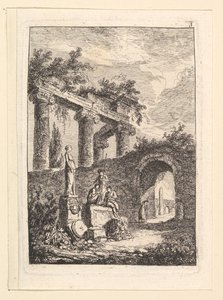 Patsas ennen raunioita.n.d. tekijältä Hubert Robert